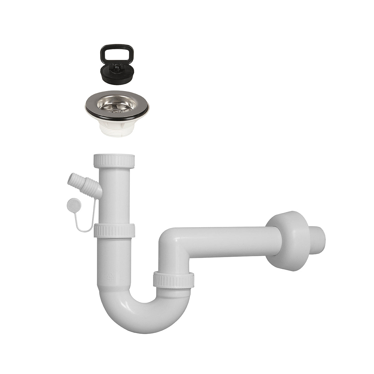 U-Siphon 1½″ 1-fach mit Geschirrspüleranschluss und Ablauf 1½″