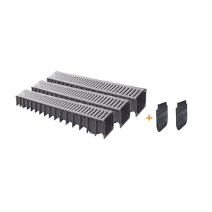 3 - Teiliges Set Pp - Kanal Mit Verzinktem Stahlgitter Ikarodrain - MEGART