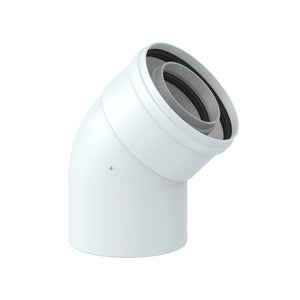 Corniche 45° Dn 60/100 (Coaxial)
