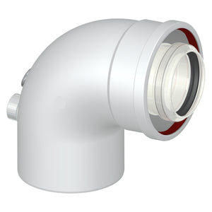 Coude 87° Coaxial M/F Dn 60-100 Avec Prise D'Analyse