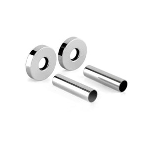 2 Pz Rosetta Ottone Cromato Con Tubetto                               