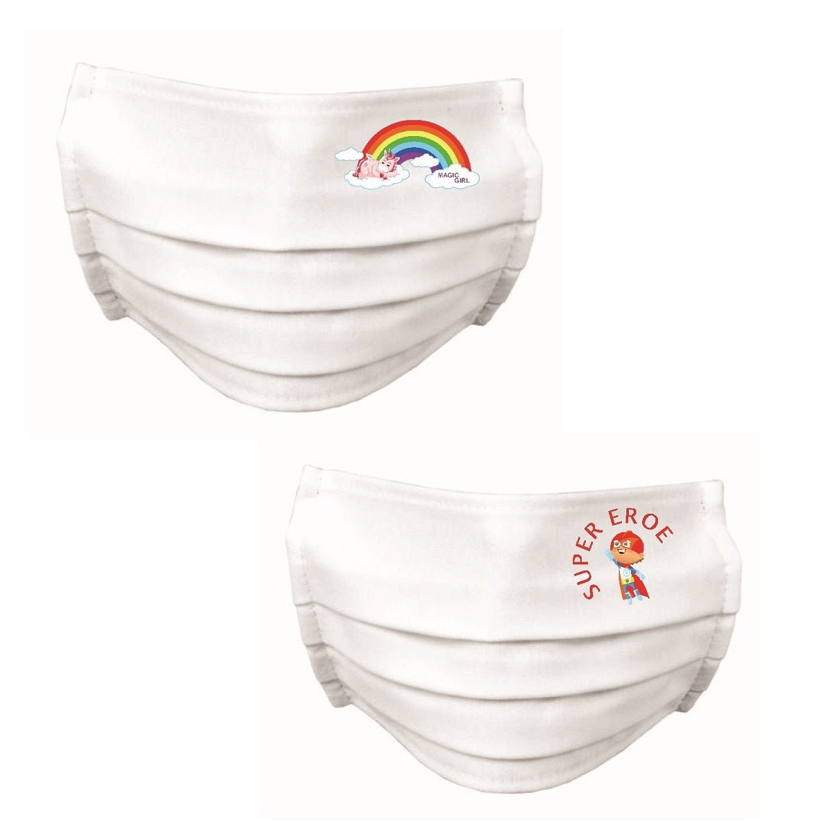10 Stk Kindermasken Lächeln Mit Mischmotiven M/F Wasserabweisend - MEGART