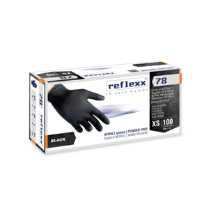 100 Stk Pulverfreie Schwarze Nitrilhandschuhe R78 - MEGART
