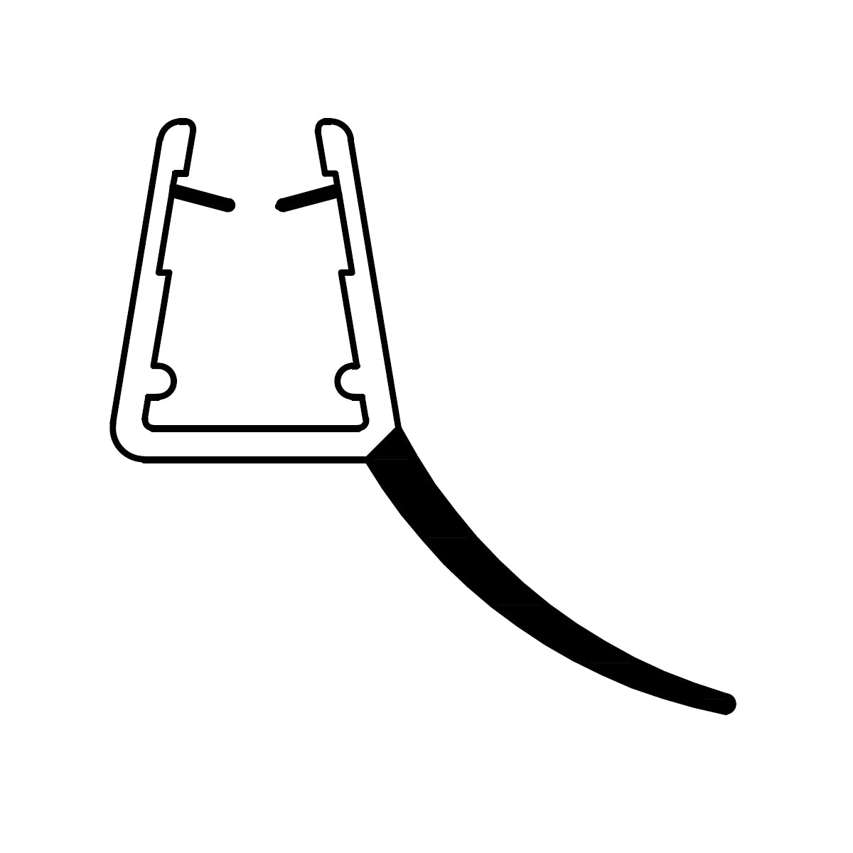 Wassertropfprofil Aus Pvc Für Duschglas Box 407 2Mt - MEGART