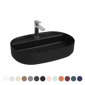 Lavabo D'Appoggio Ovale Con Foro Rubinetto Infinity                   