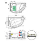 Halbrunde Asymmetrische Eckbadewanne Vogue - MEGART