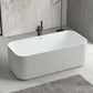 Freistehende, gerippte, rechteckige Angelica - Badewanne - MEGART