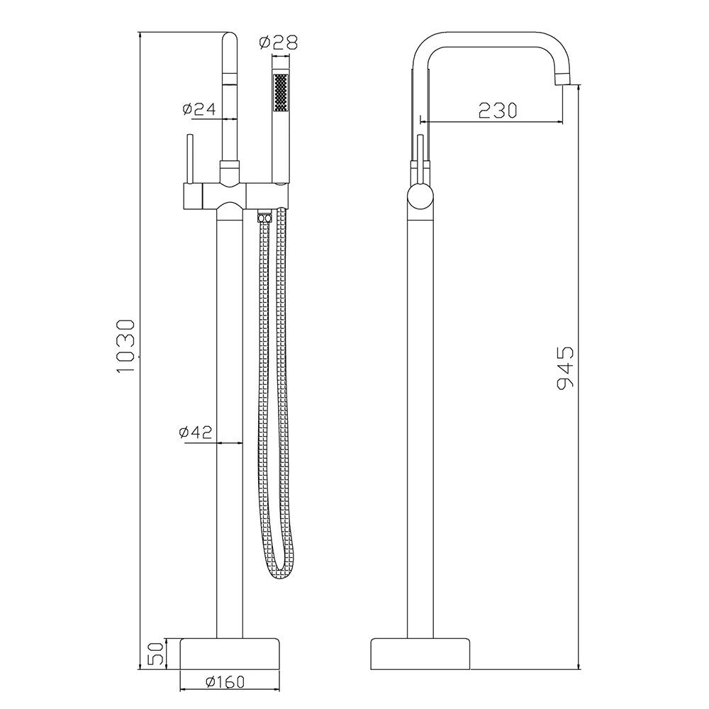 Einhebel - Badewannemischer Modell Petrarca - MEGART