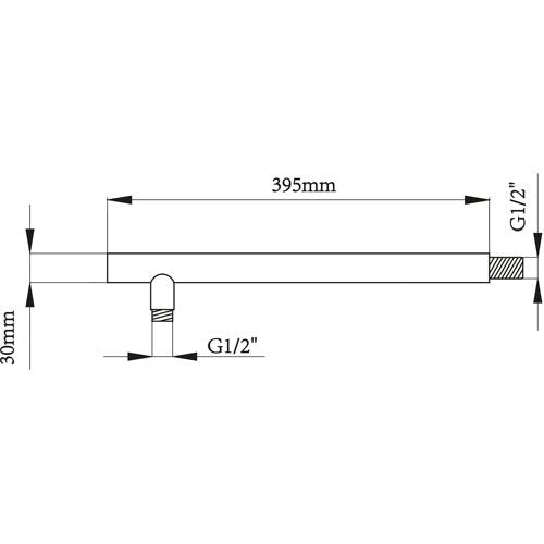 Runder Duscharm Aus Messing Cm 39,5 X D. 3 - MEGART