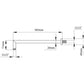 Duscharm Quadratisch Aus Messing 36,5 X 2 Cm - MEGART