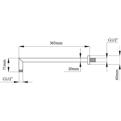 Duscharm Quadratisch Aus Messing 36,5 X 2 Cm - MEGART