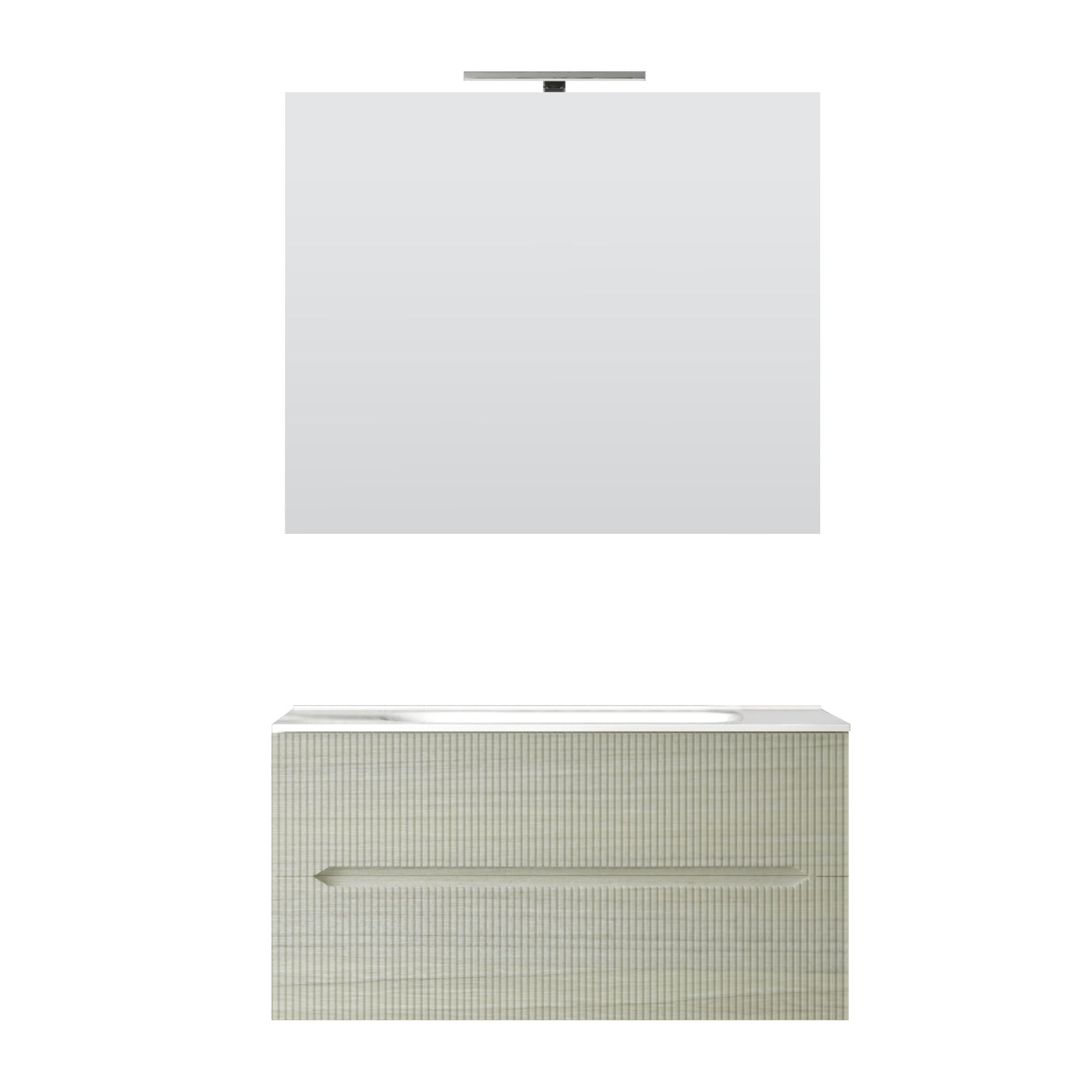 Hängender Badezimmerschrank Stick Line gerippt 90 cm - MEGART