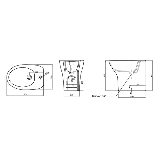 Wandnaher Bidet Serie Evolution - MEGART