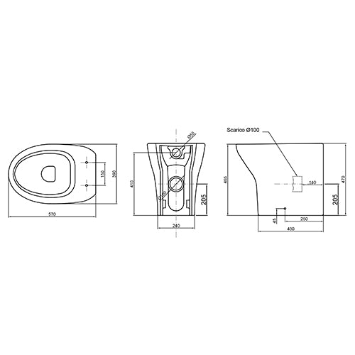 Wandnahes Wc - Becken Serie Evolution - MEGART