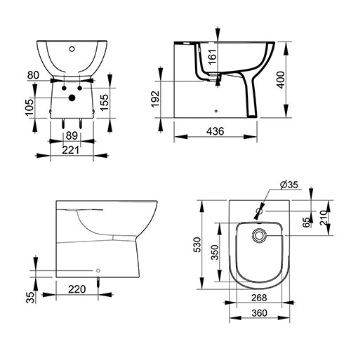 Wandnaher Bidet Btw Gemma 2 - MEGART