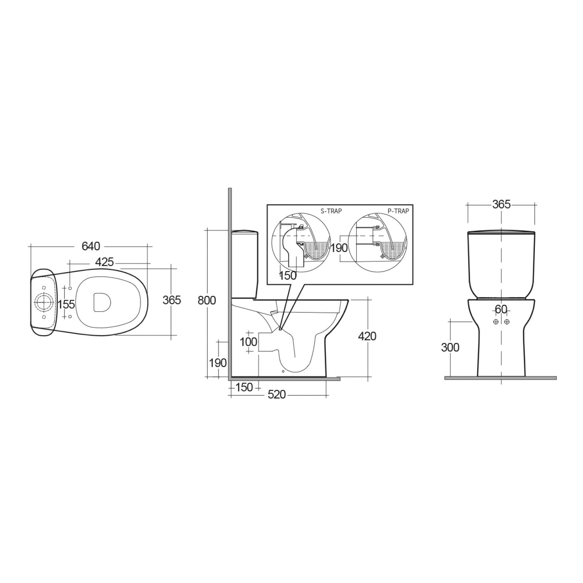 Wandnahes Monoblock - Wc Rimless Morning - MEGART