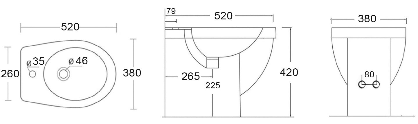 Wandnaher Bidet Serie King - MEGART