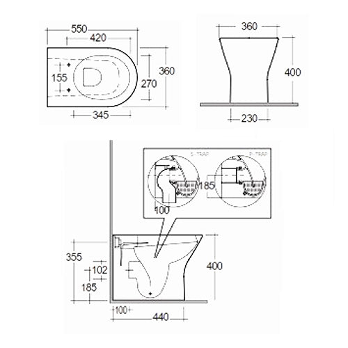 Feeling WC, wandbündig, Rimless - MEGART