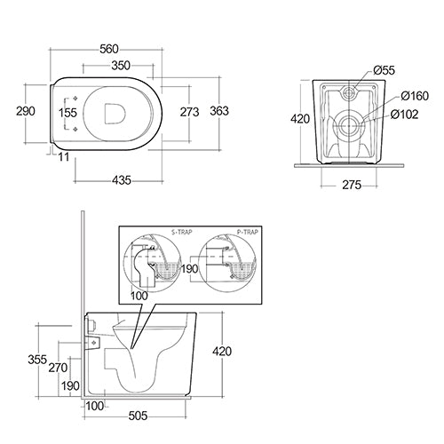 Valet WC, Back - to - Wall, Rimless - MEGART