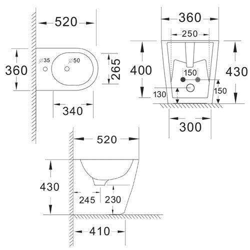 Genziana Wand - Bidet - MEGART