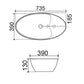 Aufsatzwaschbecken Mod. La28 Cm 73,5 X 39 - MEGART