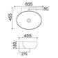 Aufsatzwaschbecken Mod. La39 Cm 60,5 X 45,5 - MEGART