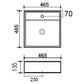 Aufsatzwaschbecken Mod. La40 cm 46,5 x 46,5 - MEGART