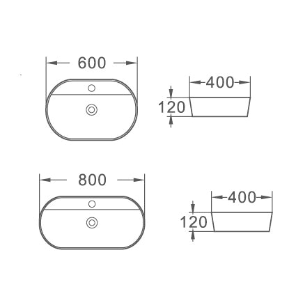 Ovaler Waschbecken Mod. Lav05 - MEGART