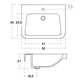 Wandwaschbecken Quadro Cm 40 X 50 - MEGART
