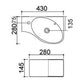 Wandwaschbecken Mod. Lp91 Cm 43 X 28 - MEGART