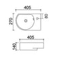 Wandwaschbecken Mod. Lp92 Cm 40,5 X 27 - MEGART