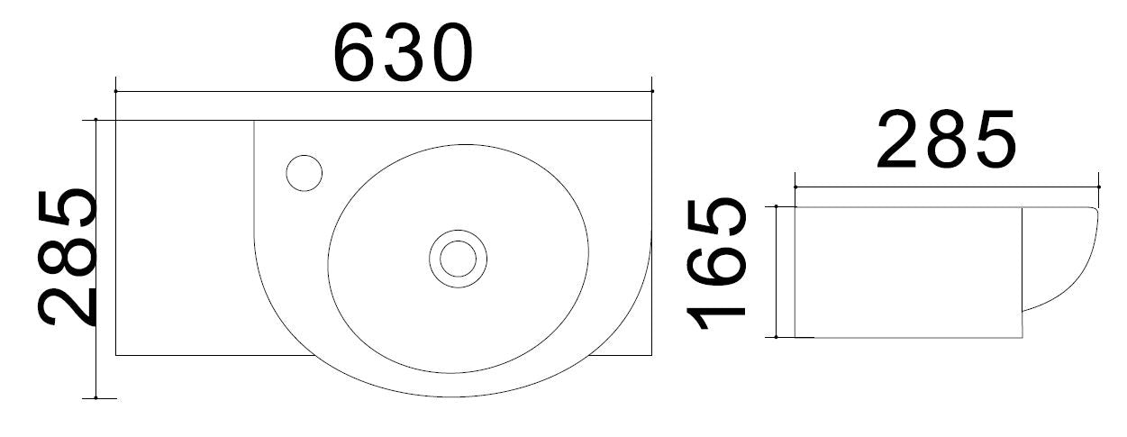 Wandwaschbecken Mod. Lp961 Cm 63 X 28.5 - MEGART