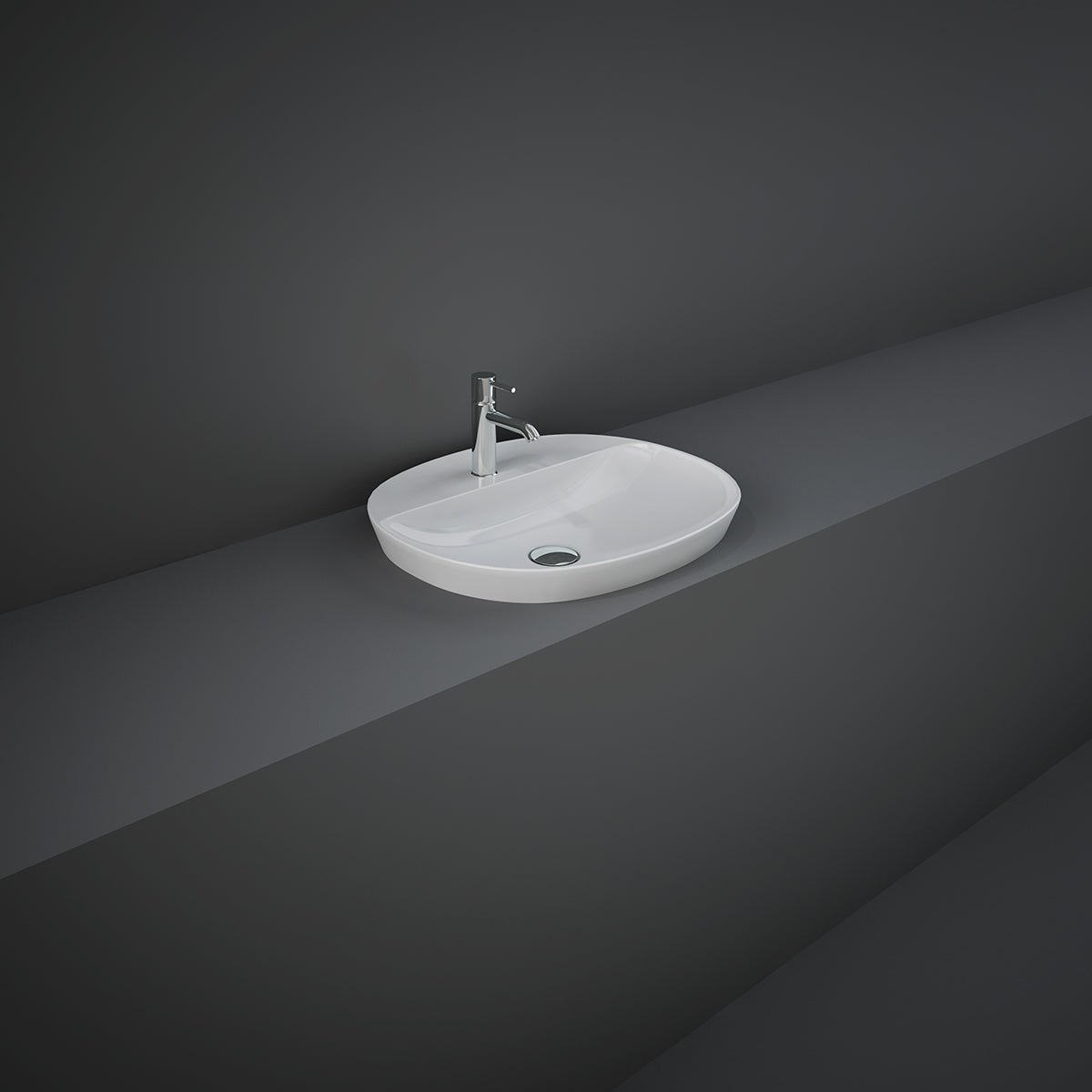 Variant Einloch - Oval - Einbauwaschbecken 50 x 42 cm - MEGART