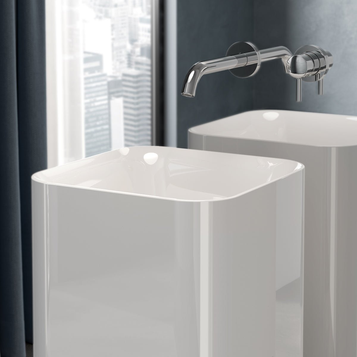 Freistehendes quadratisches Waschbecken 36 cm Petit Line - MEGART
