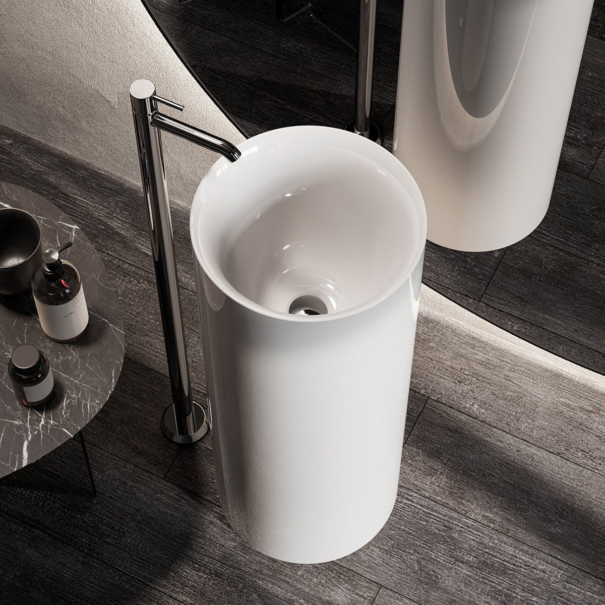 Freistehendes Waschbecken Rund 36 Cm Linie Petit - MEGART