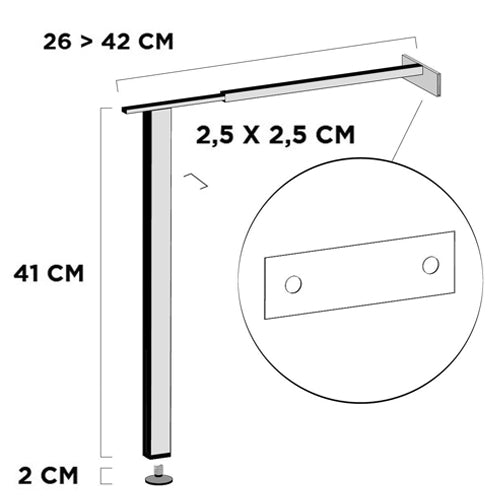 Paar Verstellbare Füsse Für Waschbecken 40 Cm - MEGART
