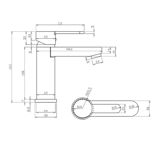 Einhebel - Waschtischmischer der Iole - Serie - MEGART