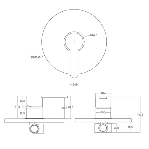Einhebelmischbatterie Duscharmatur Einbau Serie Iole - MEGART