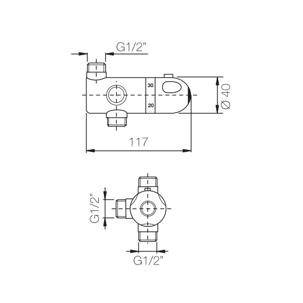 Schwerer Unterboiler - Thermostatischer Mischer - MEGART