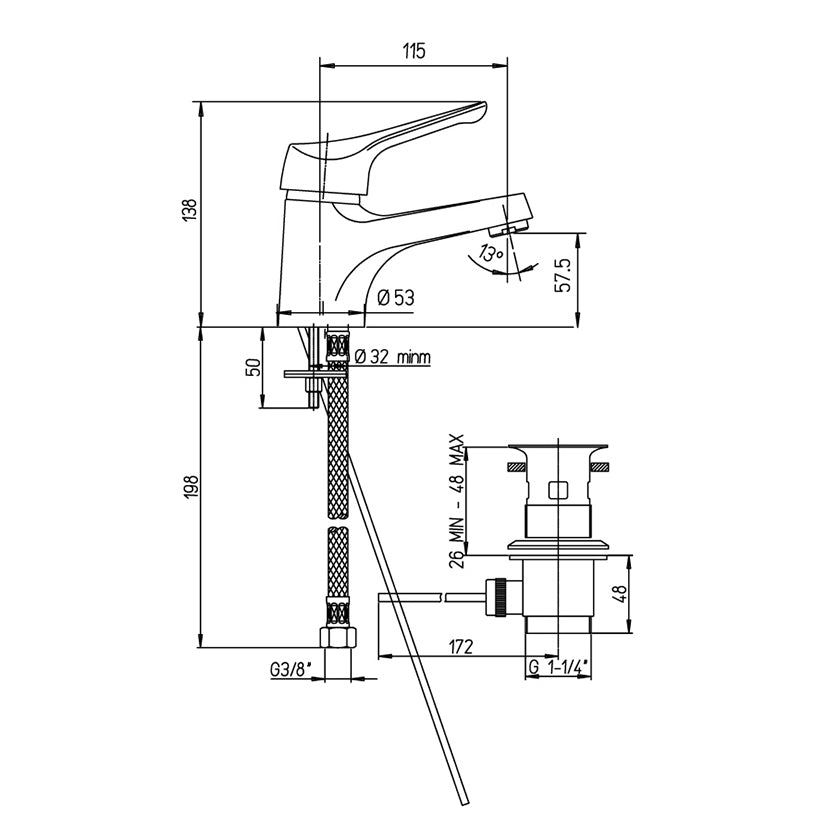 Einhebel - Waschbeckenmischer Derby - MEGART