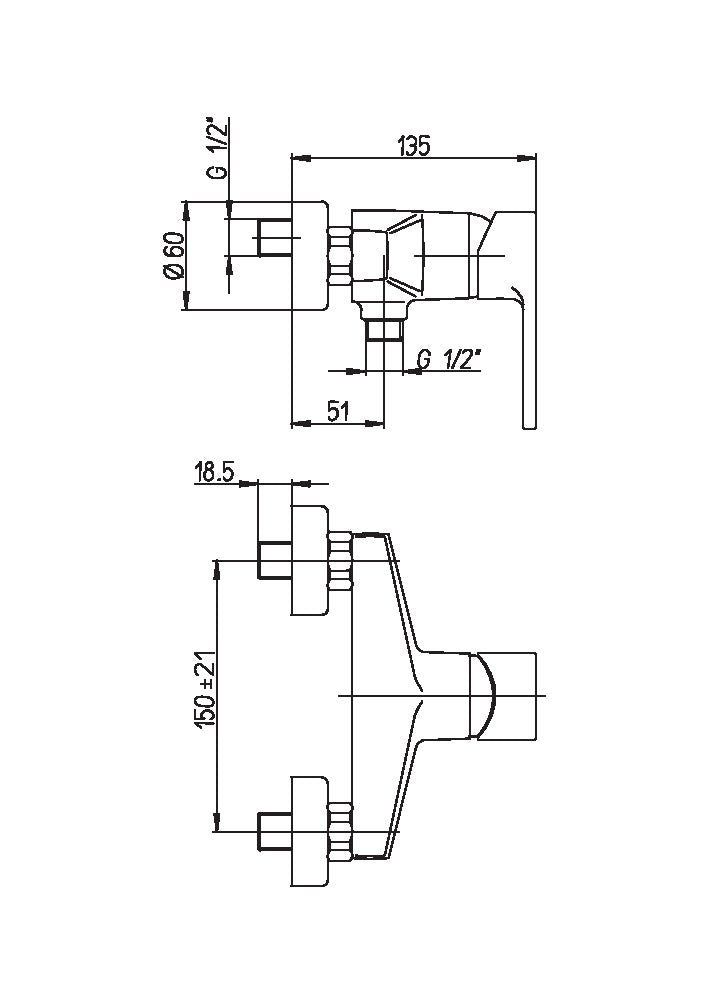 Einhebel - Aussen - Dusche Laguna - MEGART