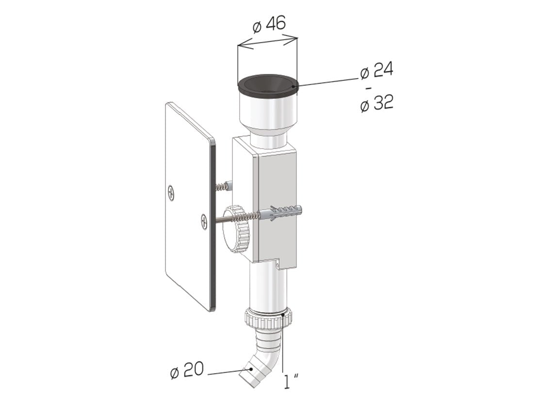 Eingebauter Kondensat - Auslass - Sifon Edelstahl - Platte - MEGART